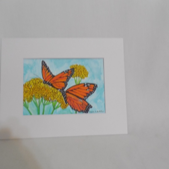 Monarch Butterfly on Milkweed Original Watercolor Painting - Picture 4 of 5